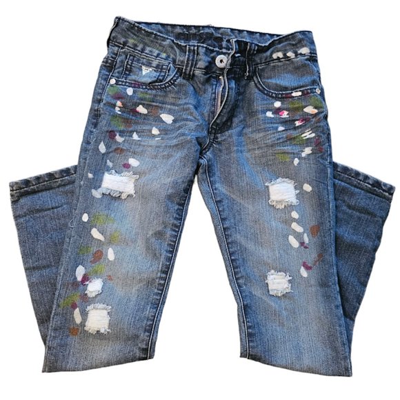 Guess Bottoms Euc Guess Jeans Paint Splash Distressed